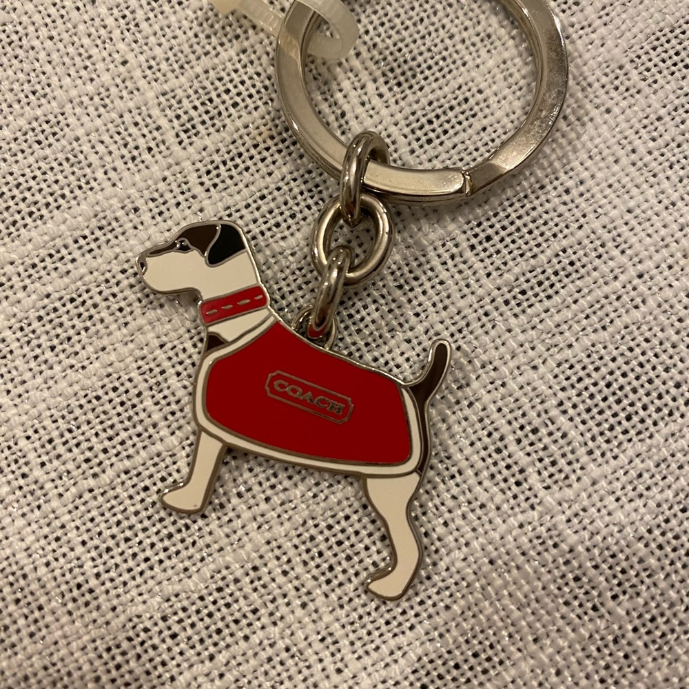 Tiny dog coach keychain